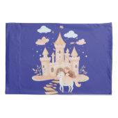 ファンタジー王室のアートティー – プリンセス&ユニコーンパレス 枕カバー (裏面)