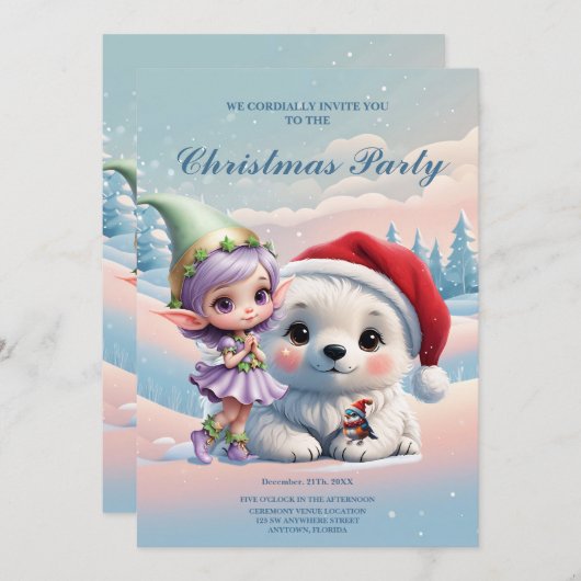 ファンタジー界の友達。 招待状 (正面/裏面)