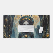 ファンタジー界のBleu Mermaid デスクマット (キーボード&マウス)