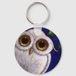 ファンタジー白ベビースノーフクロウキーチェーン キーホルダー