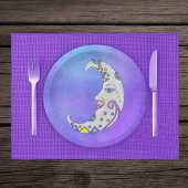 ファンタジー白三日月の抽象芸術ファンシーマーキング ペーパープレート