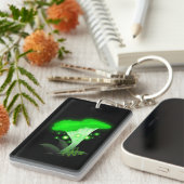 ファンタジー白熱［赤熱］光を放つシャントレグリーン キーホルダー (正面右)