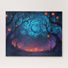 ファンタジー白熱［赤熱］光を放つ正午の魅惑されたパス ジグソーパズル