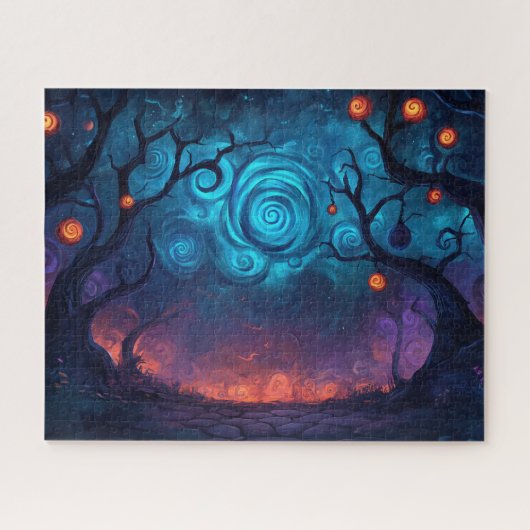 ファンタジー白熱［赤熱］光を放つ正午の魅惑されたパス ジグソーパズル (横)