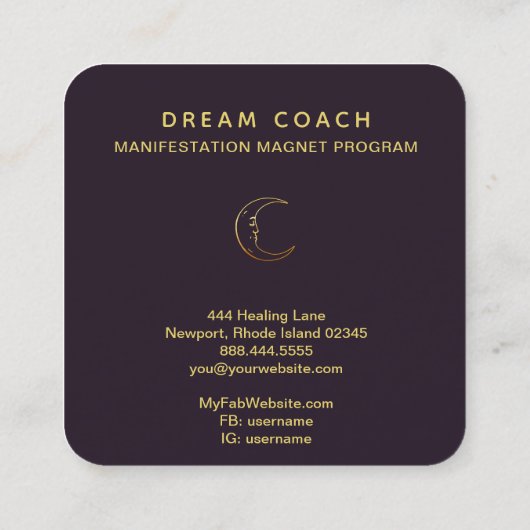 *~*ファンタジー神秘学射手宇宙月 スクエア名刺 (裏面)