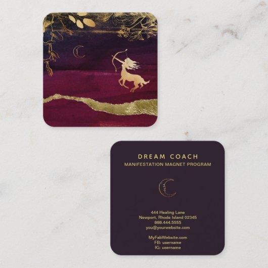 *~*ファンタジー神秘学射手宇宙月 スクエア名刺 (正面/裏面)