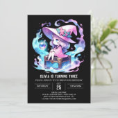 ファンタジー神秘的なウィザード誕生日 招待状 (スタンド正面)