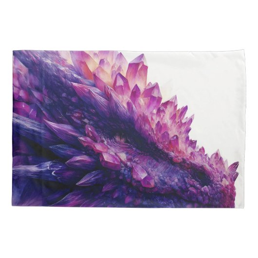 ファンタジー神秘的アメジストクリスタルドラゴンビースト 枕カバー (裏面)