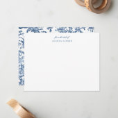 ファンタジー神話の生き物ヴィンテージトイルブルー ノートカード (正面/裏面インサイチュ)