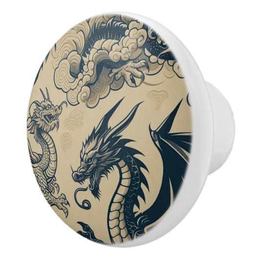 ファンタジー竜 セラミックノブ (右)
