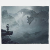 ファンタジー竜 フリースブランケット (正面(横))