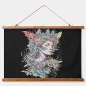 ファンタジー童話の女性 吊り下げ型タペストリー (正面)