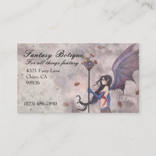 ファンタジー系妖精ゴシック ビジネスカード カスタムデザイン (正面)