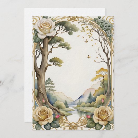 ファンタジー結婚と木 招待状 (正面/裏面)