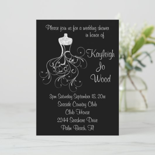 ファンタジー結婚ズガウンシャワー招待状 招待状 (スタンド正面)