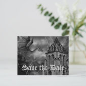 ファンタジー結婚テーマのドラゴン日付を保存 案内ポストカード (スタンド正面)