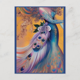 ファンタジー結婚ピーコックドレスフェアリータリーブライド ポストカード