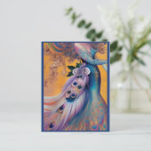 ファンタジー結婚ピーコックドレスフェアリータリーブライド ポストカード (スタンド正面)