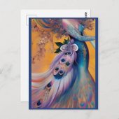 ファンタジー結婚ピーコックドレスフェアリータリーブライド ポストカード (正面/裏面)