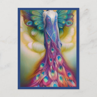ファンタジー結婚孔雀のドレスフェアリータリーフォレスト ポストカード
