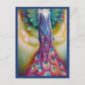 ファンタジー結婚孔雀のドレスフェアリータリーフォレスト ポストカード (正面)