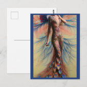 ファンタジー結婚孔雀のドレスフェアリータールブライドポスト ポストカード (正面/裏面)