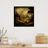 ファンタジー絵を描の2 – 中世の風景 ポスター (キッチン)