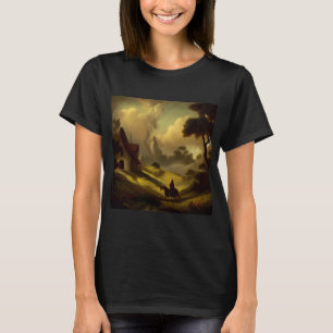 ファンタジー絵を描の2 – 中世の風景 Tシャツ