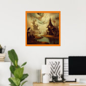 ファンタジー絵を描の3 – 中世の風景 ポスター (ホームオフィス)