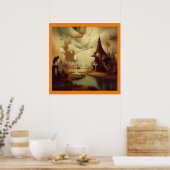 ファンタジー絵を描の3 – 中世の風景 ポスター (キッチン)