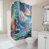 ファンタジー絵を描カワイズガール宇宙 シャワーカーテン (インサイチュ)