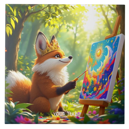 ファンタジー絵を描キュイズキングキツネ タイル (正面)