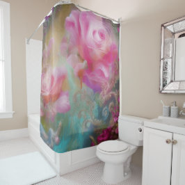 ファンタジー絵を描バラインヴィンテージ植物学 シャワーカーテン