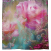 ファンタジー絵を描バラインヴィンテージ植物学 シャワーカーテン (正面)