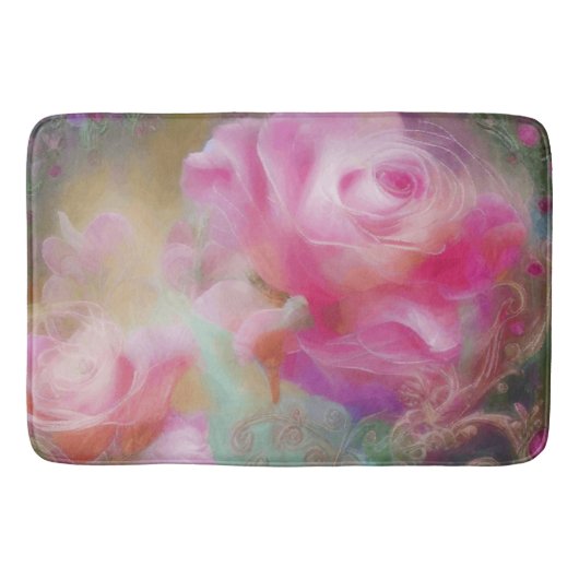 ファンタジー絵を描バラインヴィンテージ植物学 バスマット (正面)