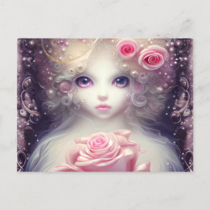 ファンタジー絵画のサイエンスフィクションのベビー猫 ポストカード