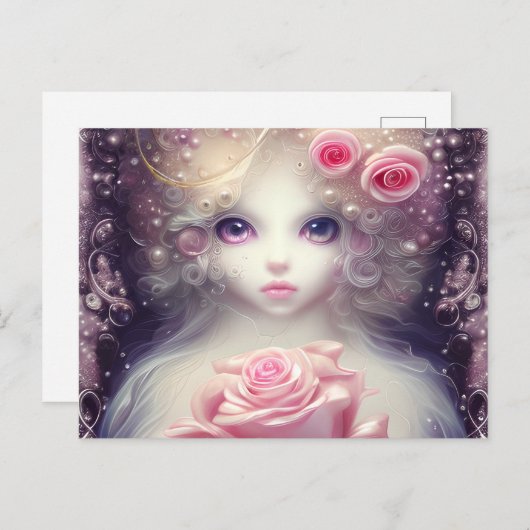 ファンタジー絵画のサイエンスフィクションのベビー猫 ポストカード (正面/裏面)