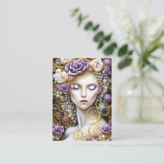 ファンタジー絵画のサイエンスフィクション絶妙な繊細な金ゴールドと 名刺 (スタンド正面)