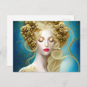 ファンタジー絵画の官能的な女性の水泳群 ポストカード (正面/裏面)