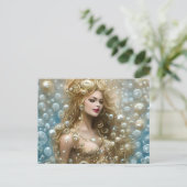 ファンタジー絵画の官能的な女性の水泳群 ポストカード (スタンド正面)