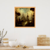 ファンタジー絵画の8 – 騎馬ライダー ポスター (キッチン)