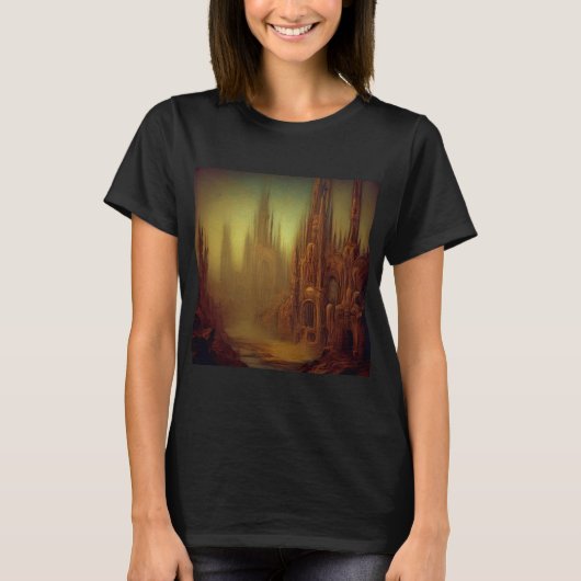 ファンタジー絵画の9 – 廃棄都市 Tシャツ (正面)