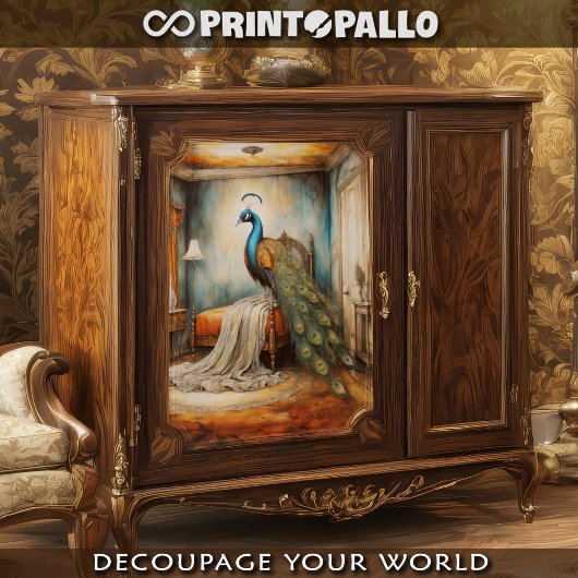 ファンタジー絵画界のクジャクの超現実的な姿 薄葉紙