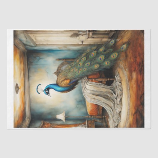 ファンタジー絵画界のクジャクの超現実的な姿 薄葉紙 (正面)