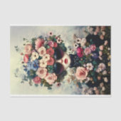 ファンタジー緑豊かな花を持つシックな女性AJ3 Decopage 薄葉紙 (正面)