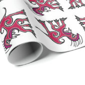 ファンタジー線形芸術ドラゴンスケッチ模様 ラッピングペーパー (ロールコーナー)