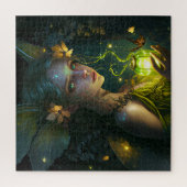 ファンタジー美しいグリーンフォレストフェアリー ジグソーパズル (縦)