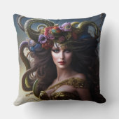ファンタジー美しいメドゥサフラワー&ヘビ クッション (裏面)