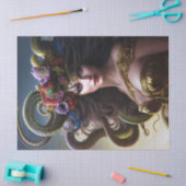 ファンタジー美しいメドゥーサ花ヘビ切り離し 薄葉紙 (クラフト)