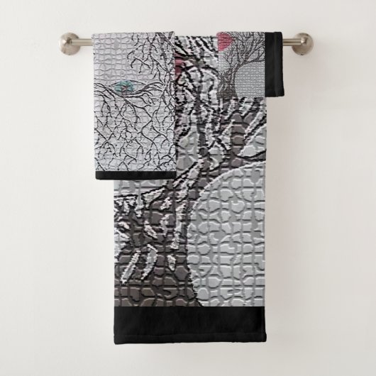 ファンタジー美しいモザイクウォーターカラーアート バスタオルセット (インサイチュ)